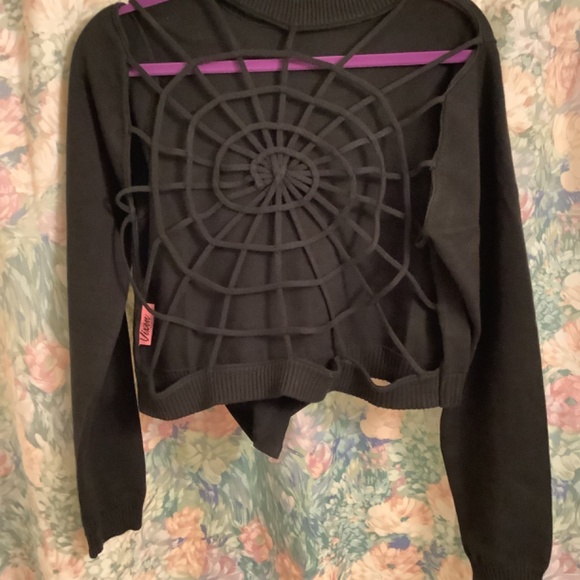 Vixen by Micheline Pitt Cropped Spiderweb Sweater - Picture 2 of 3